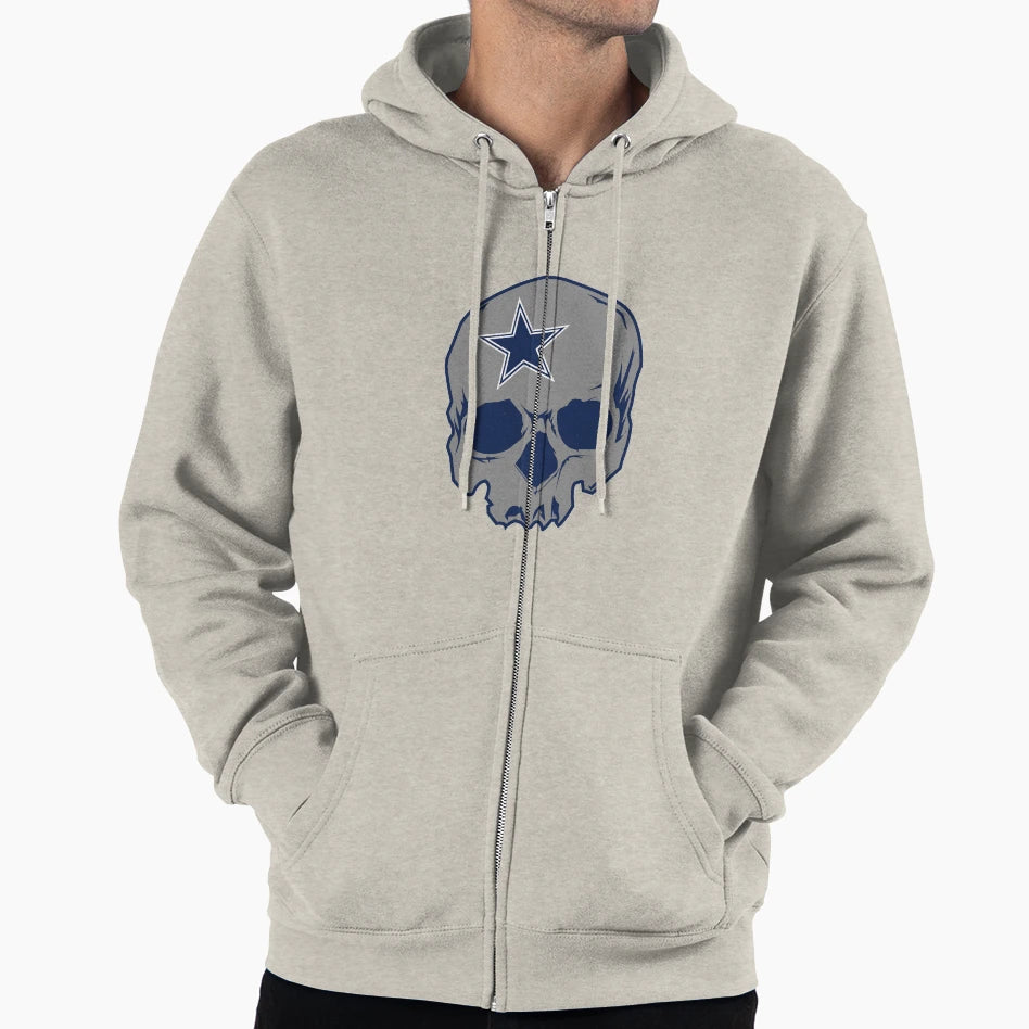 Grey Skull Hoodie - Novelty Apparel for Adults - T-Shirt, Sweatshirt, Hoodie