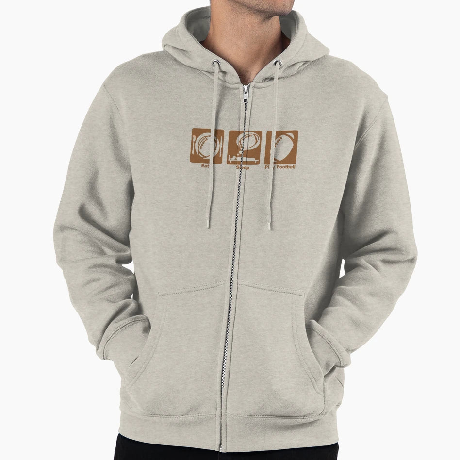 American Football Eat Sleep Play Ball Hoodie - Fun Novelty Design Unisex - T-Shirt, Sweatshirt, Hoodie