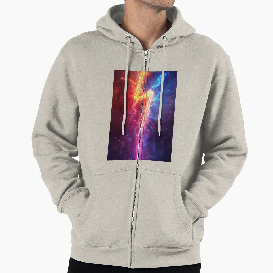 Neon Lightning Bolt Illustration Hoodie - Novelty Apparel Unisex - T-Shirt, Sweatshirt, Hoodie