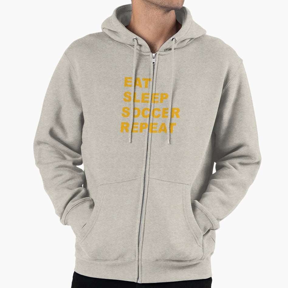 Eat Sleep Soccer Repeat Hoodie - Custom Art Print for Adults - T-Shirt, Sweatshirt, Hoodie