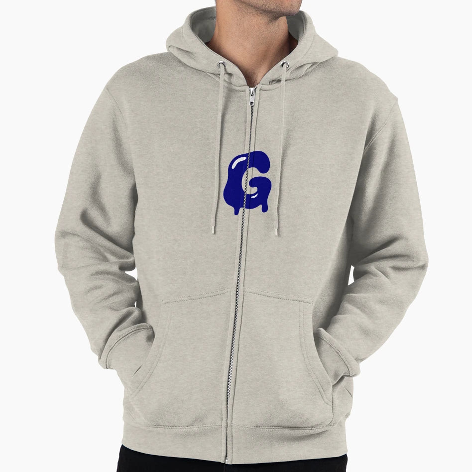 Glossy Dark Blue Liquid Letter G Hoodie - Custom Art Print Men Women - T-Shirt, Sweatshirt, Hoodie