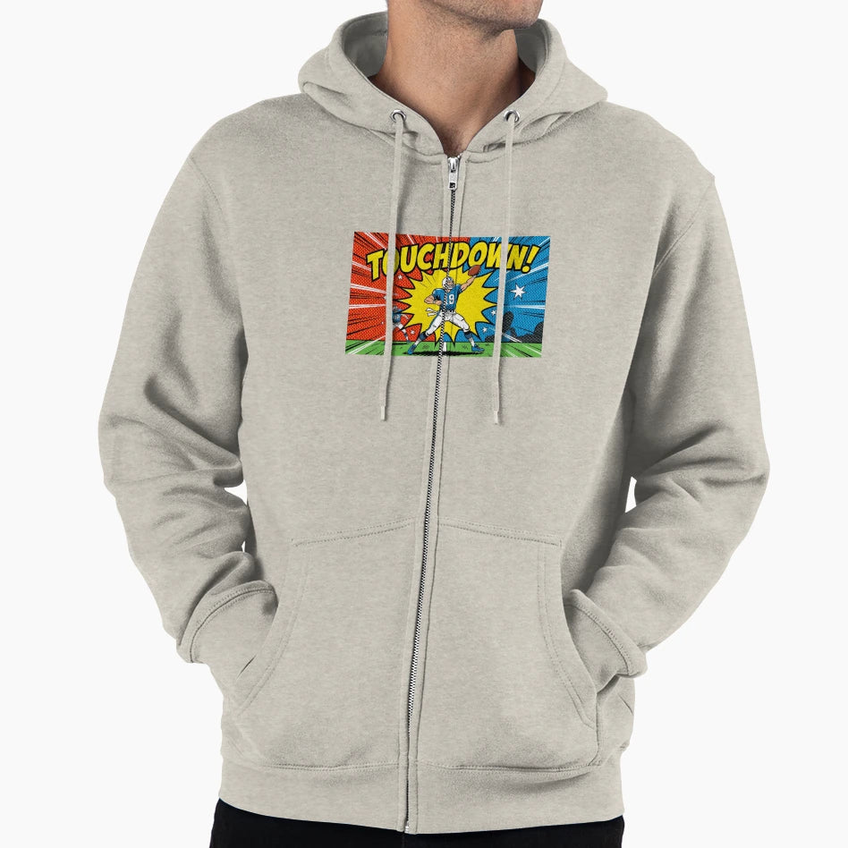 Comic Book Football Hoodie - Custom Art Print Men Women - T-Shirt, Sweatshirt, Hoodie
