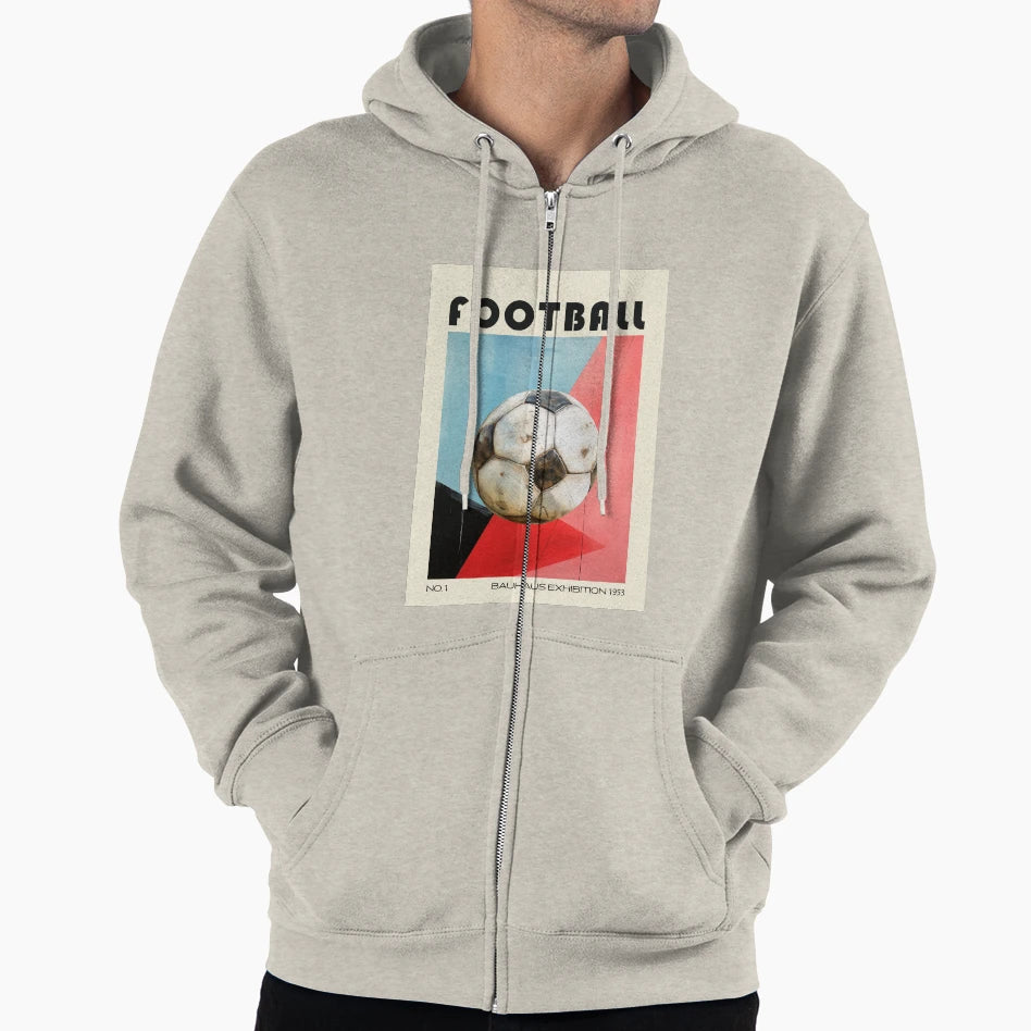 Bauhaus Football Soccer Ball Mid Century Hoodie - Graphic Print for Adults - T-Shirt, Sweatshirt, Hoodie