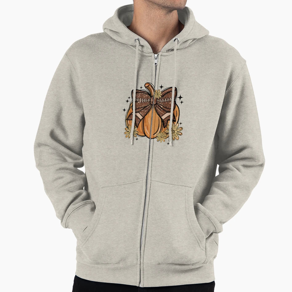 Pumpkin Football Hoodie - Casual Everyday Wear for Adults - T-Shirt, Sweatshirt, Hoodie