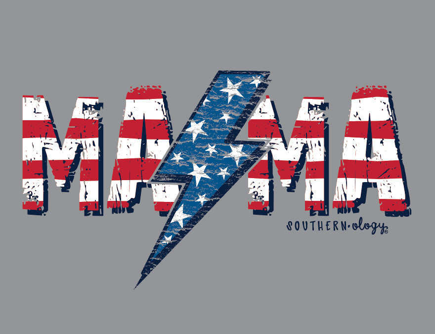Southernology Striped Mama Bolt Statement Canvas - Adult & Kids T-Shirts, Sweatshirts & Hoodies apparel design preview 2