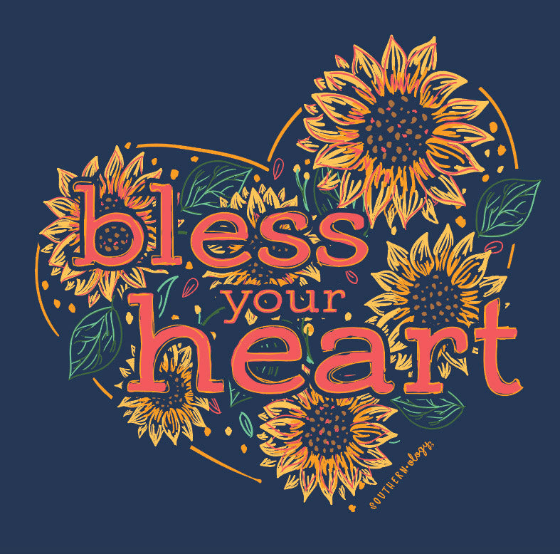 Southernology Bless Your Heart Sunflower Comfort - Adult & Kids T-Shirts, Sweatshirts & Hoodies apparel design preview 2