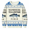 Teach Fish Man To A Lifetime Ugly Christmas Sweater product image