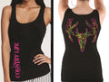Country Life Outfitters Black Pink Camo Realtree Deer - Adult & Kids T-Shirts, Sweatshirts & Hoodies apparel design preview 1