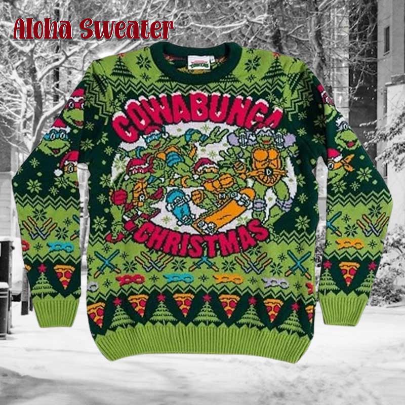 Funny Halloween Ninja Turtles Ugly Christmas Sweater product image 5