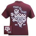 New Texas Chevron EST. 1876 Girlie Bright - Adult & Kids T-Shirts, Sweatshirts & Hoodies apparel design preview 1