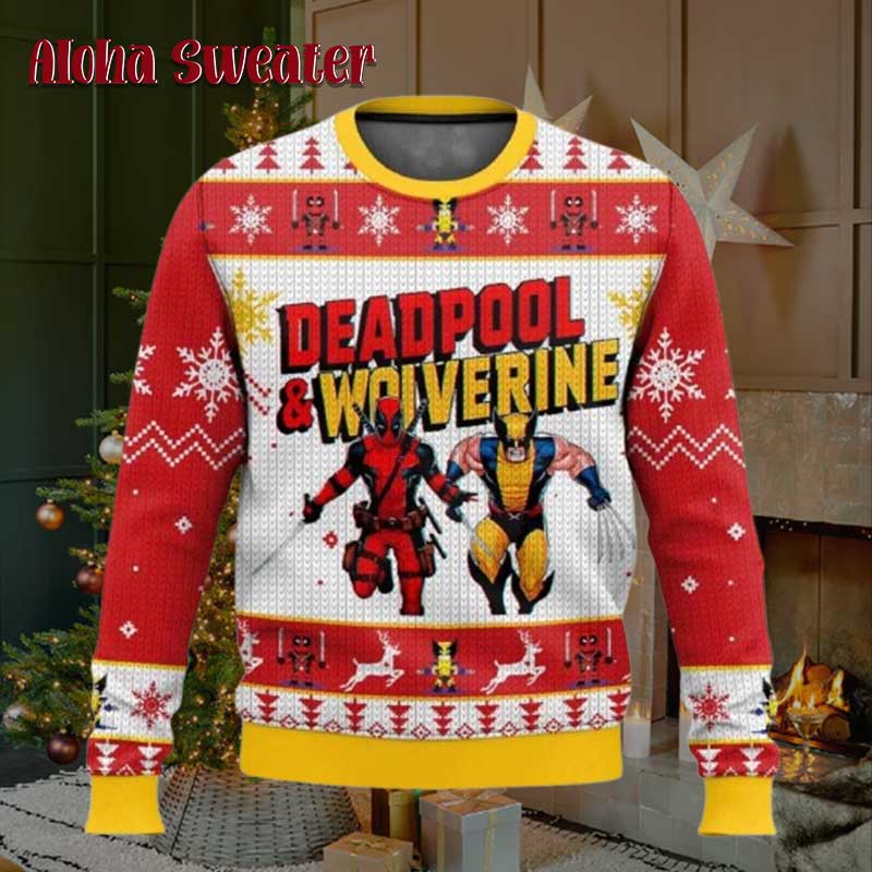 The Besties Deadpool And Wolverine Ugly Christmas Sweater product image