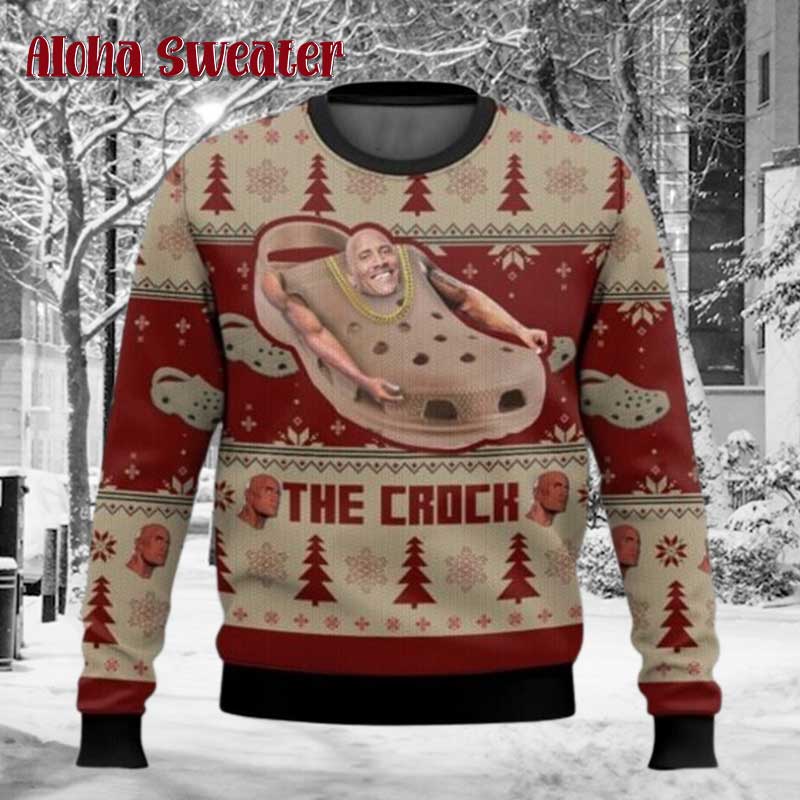 The Crock The Rock Meme Ugly Christmas Sweater product image