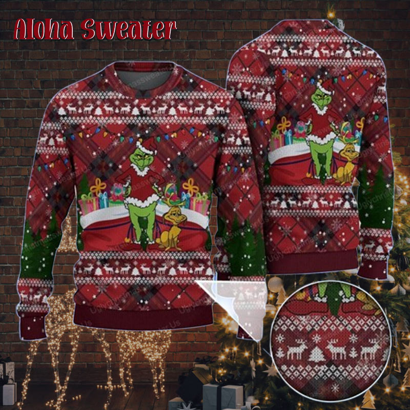 The Grinch Stole Christmas Text Ugly Christmas Sweater product image 5