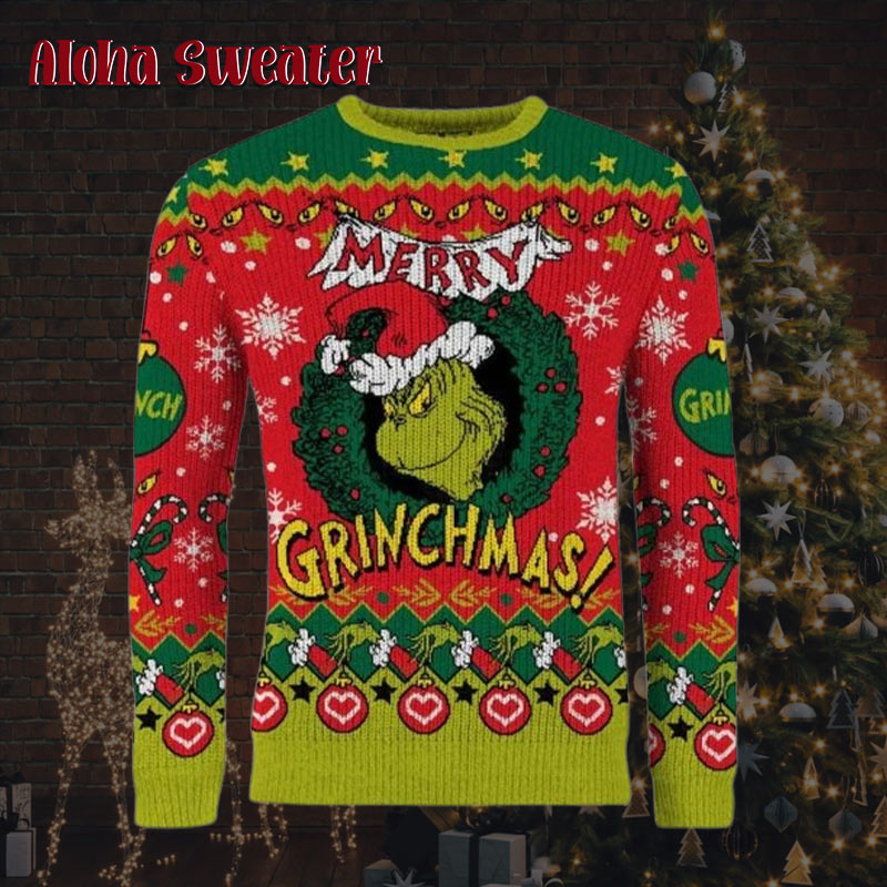 The Grinch Stole Christmas Text Ugly Christmas Sweater product image 3