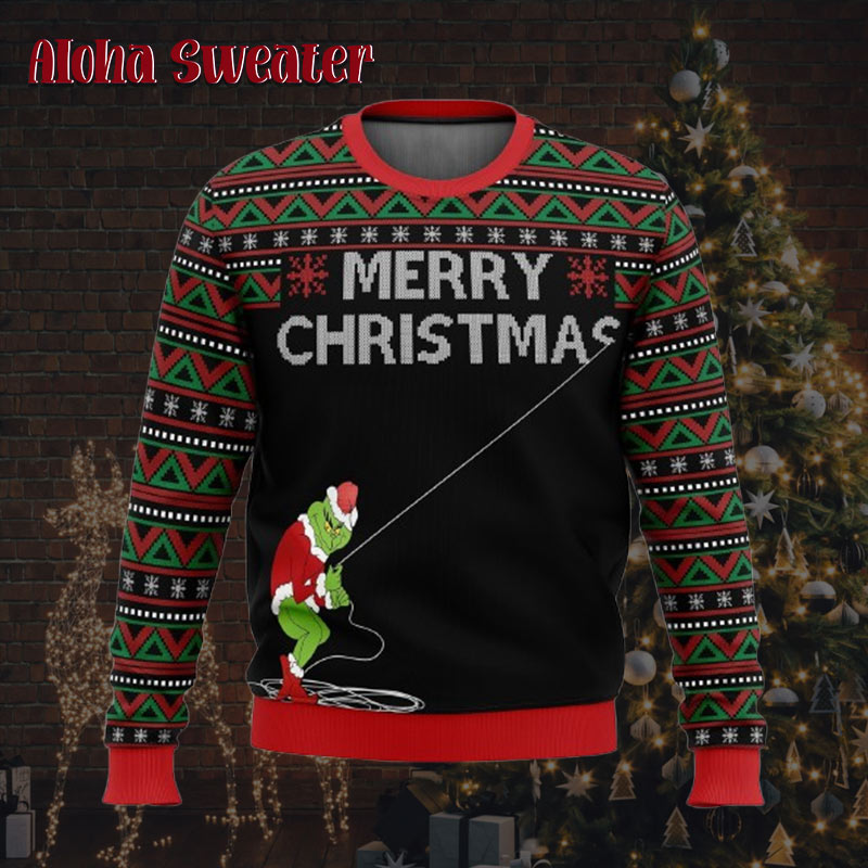 The Grinch Stole Christmas Text Ugly Christmas Sweater product image