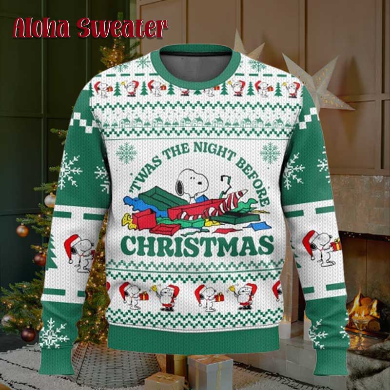 The Night Before Christmas Snoopy Ugly Christmas Sweater product image