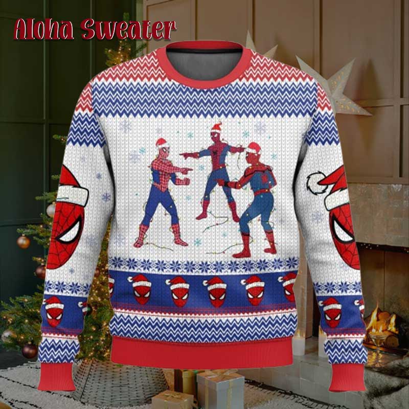 The Red Mask Spider Man Ugly Christmas Sweater product image 2