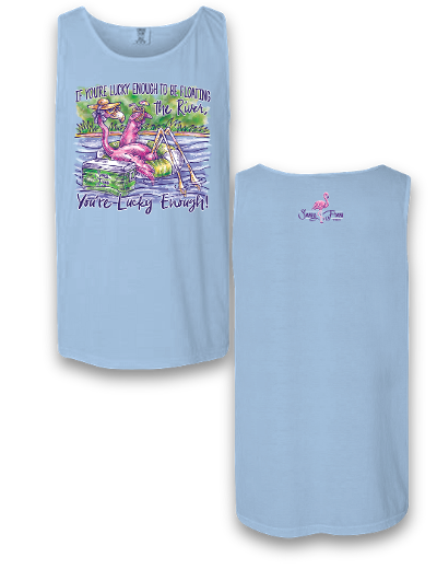 Sassy Frass Floating the River Flamingo Comfort - Adult & Kids T-Shirts, Sweatshirts & Hoodies apparel design preview 1