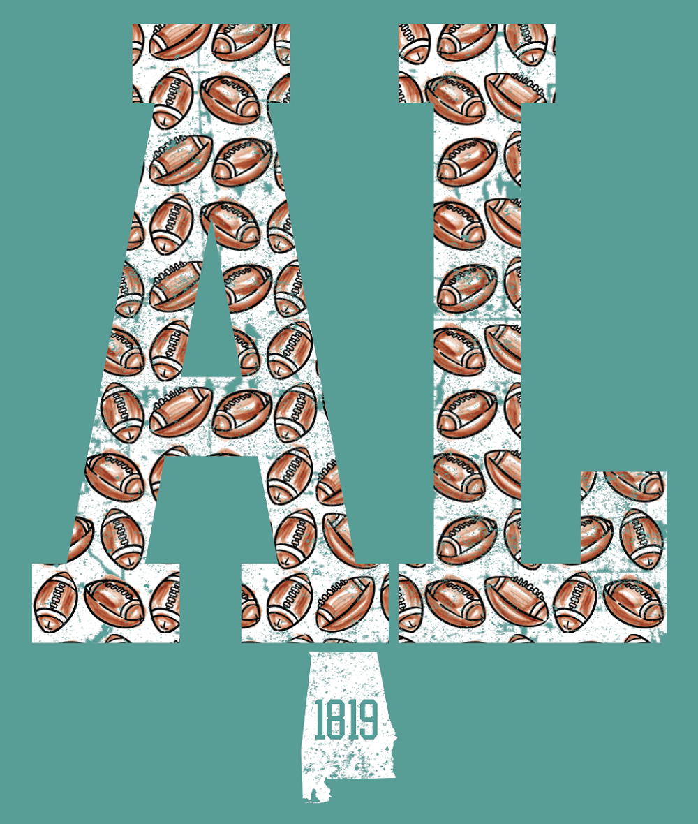 Sassy Frass Alabama Football State Comfort Colors - Adult & Kids T-Shirts, Sweatshirts & Hoodies apparel design preview 2