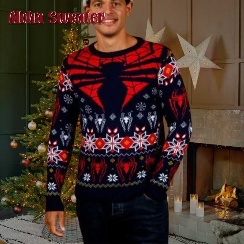 The Red Mask Spider Man Ugly Christmas Sweater product image 5