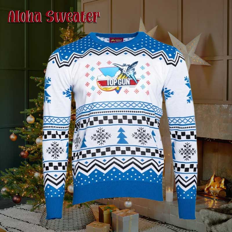 Top Gun Green Logo Ugly Christmas Sweater product image 2