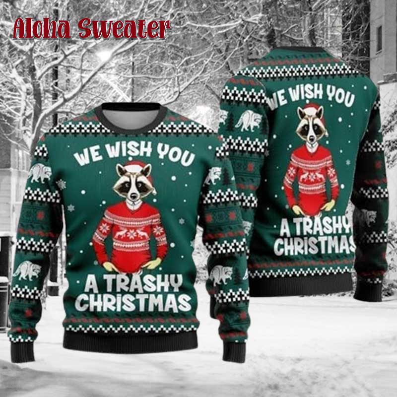 Trashy Christmas Racoon Ugly Christmas Sweater product image