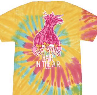 Sassy Frass Put Your Hair in the Air Trolls Tie Dye - Adult & Kids T-Shirts, Sweatshirts & Hoodies apparel design preview 1