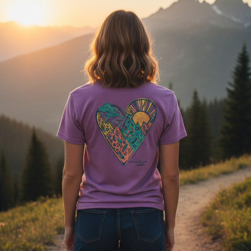 Southern Couture Classic Mountain Heart - Adult & Kids T-Shirts, Sweatshirts & Hoodies apparel design preview 1