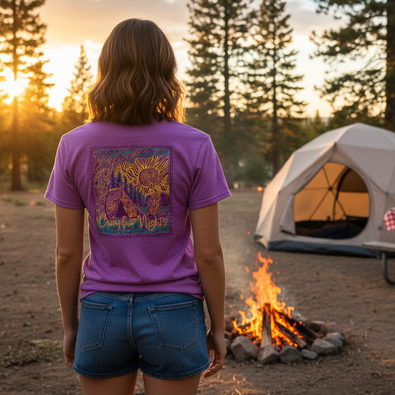 Southern Couture Classic Campfire Nights - Adult & Kids T-Shirts, Sweatshirts & Hoodies apparel design preview 1
