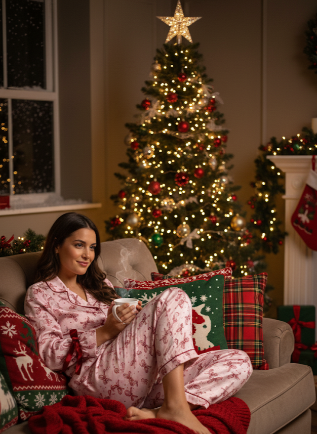Simply Southern Candy Bow Holiday PJ Pants Set - Adult & Kids T-Shirts, Sweatshirts & Hoodies apparel design preview 2