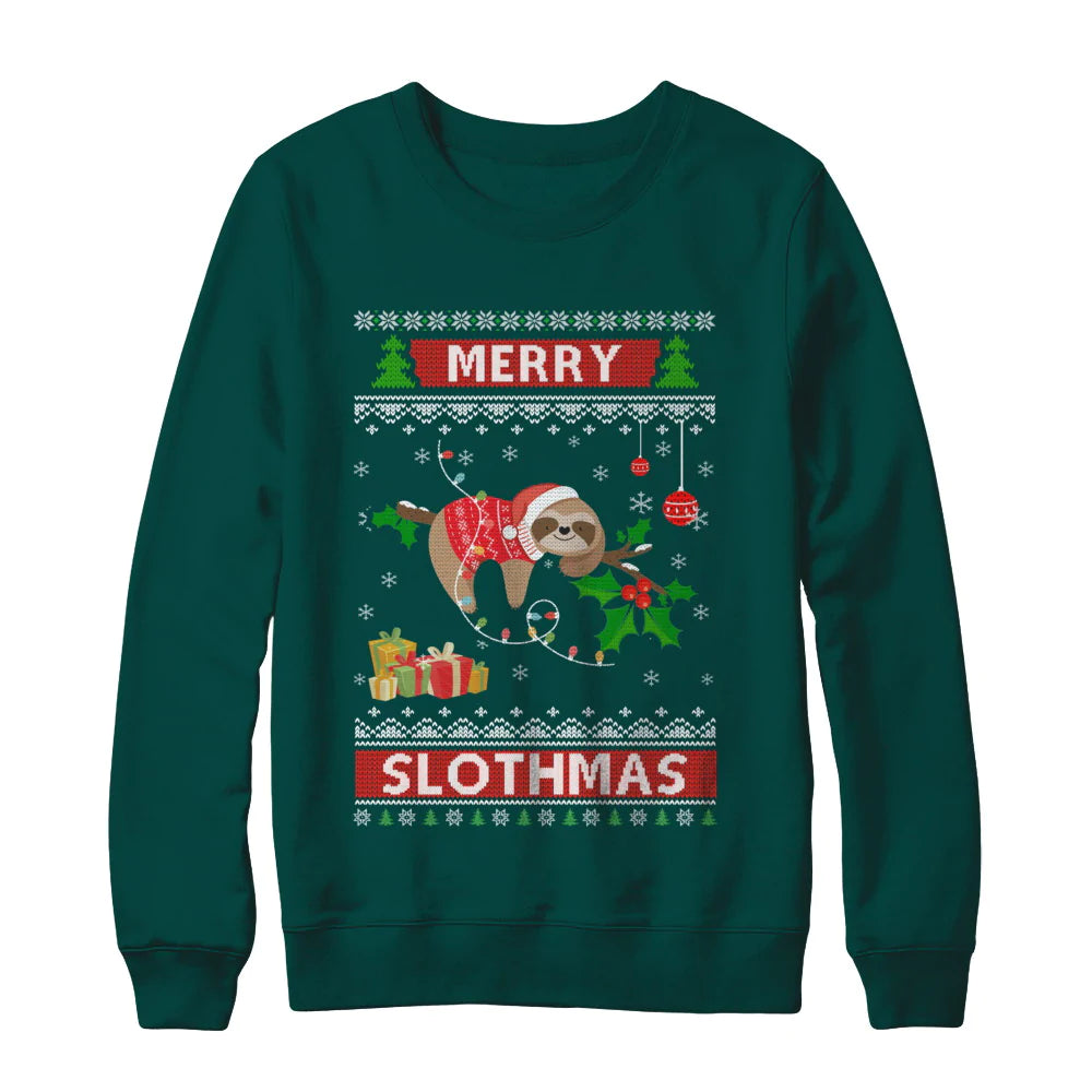 Sloth merry slothmas Christmas sweater product image 2