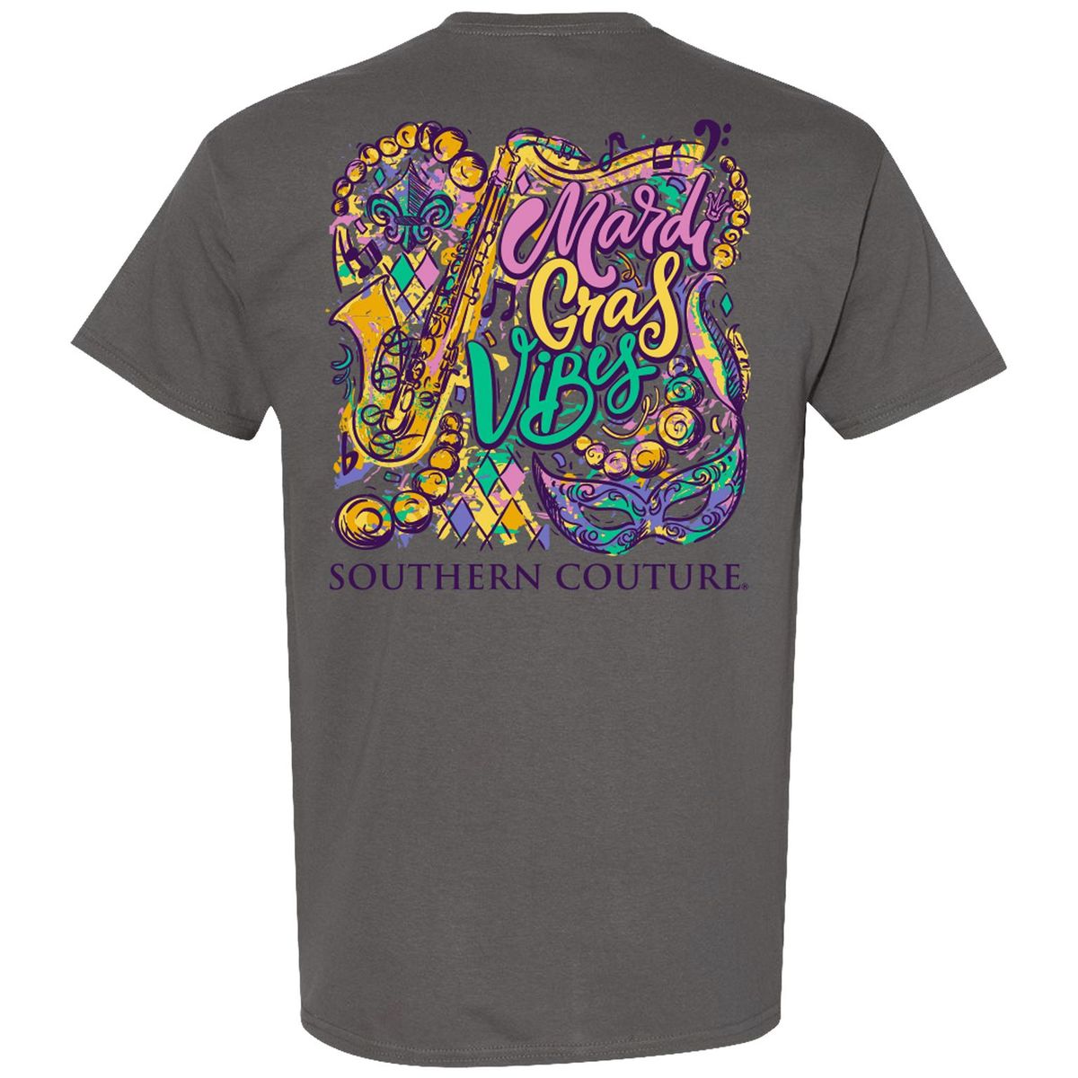 Southern Couture Classic Mardi Gras Vibes - Adult & Kids T-Shirts, Sweatshirts & Hoodies apparel design preview 2