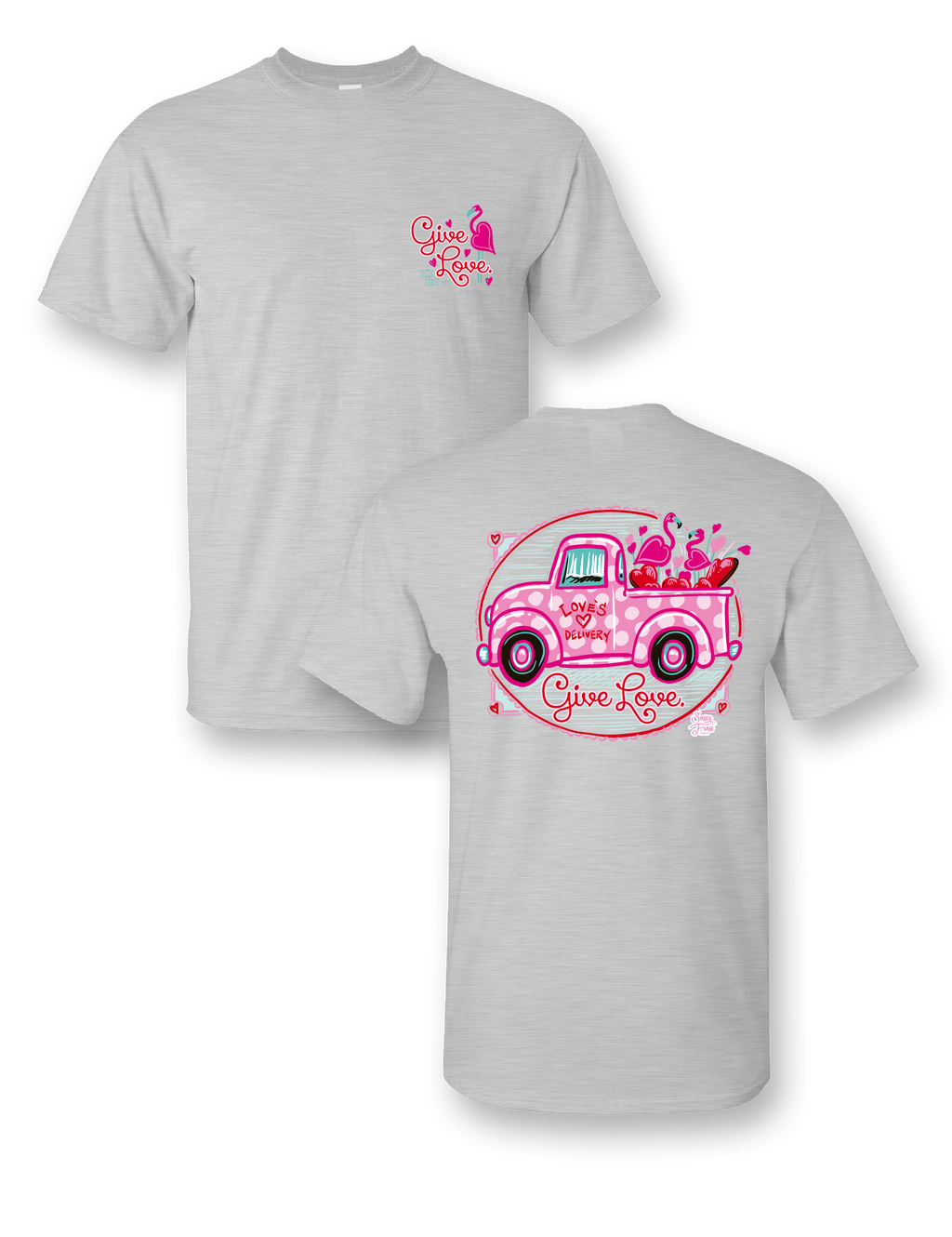 Sassy Frass Truck Give Love Heart Bright Girlie - Adult & Kids T-Shirts, Sweatshirts & Hoodies apparel design preview 1
