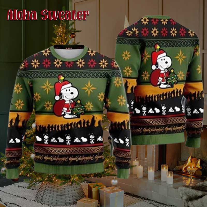 The Night Before Christmas Snoopy Ugly Christmas Sweater product image 2