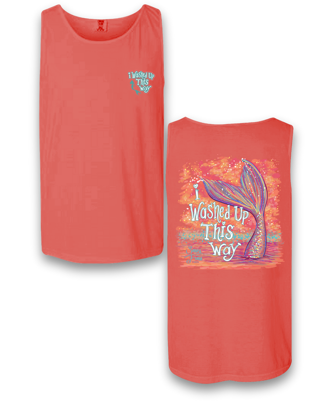 Sassy Frass Mermaid I Washed Up this Way Glitter - Adult & Kids T-Shirts, Sweatshirts & Hoodies apparel design preview 1