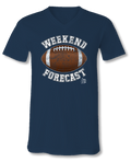 Sassy Frass Weekend Forecast Football Blue V-Neck - Adult & Kids T-Shirts, Sweatshirts & Hoodies apparel design preview 1