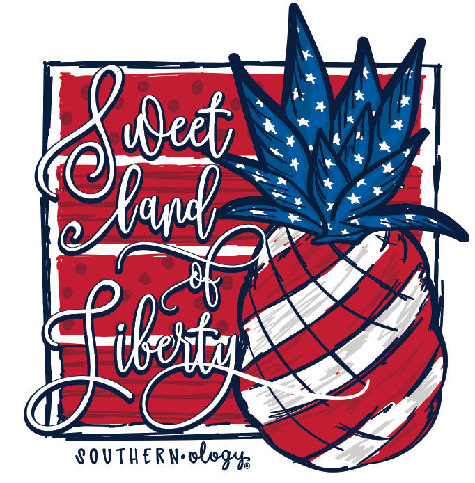 Southernology Liberty USA Pineapple Comfort Colors - Adult & Kids T-Shirts, Sweatshirts & Hoodies apparel design preview 2