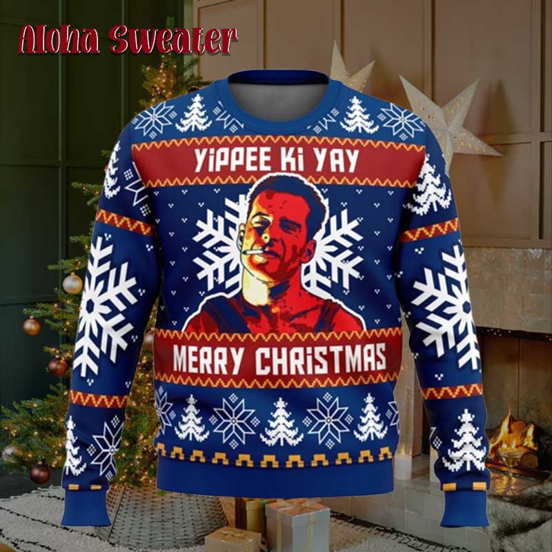 New Gun Die Hard Ho Ho Ho Ugly Sweater product image 4