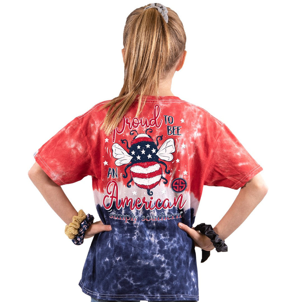 SALE Simply Southern Proud To Bee An American Tie Dye - Adult & Kids T-Shirts, Sweatshirts & Hoodies apparel design preview 2