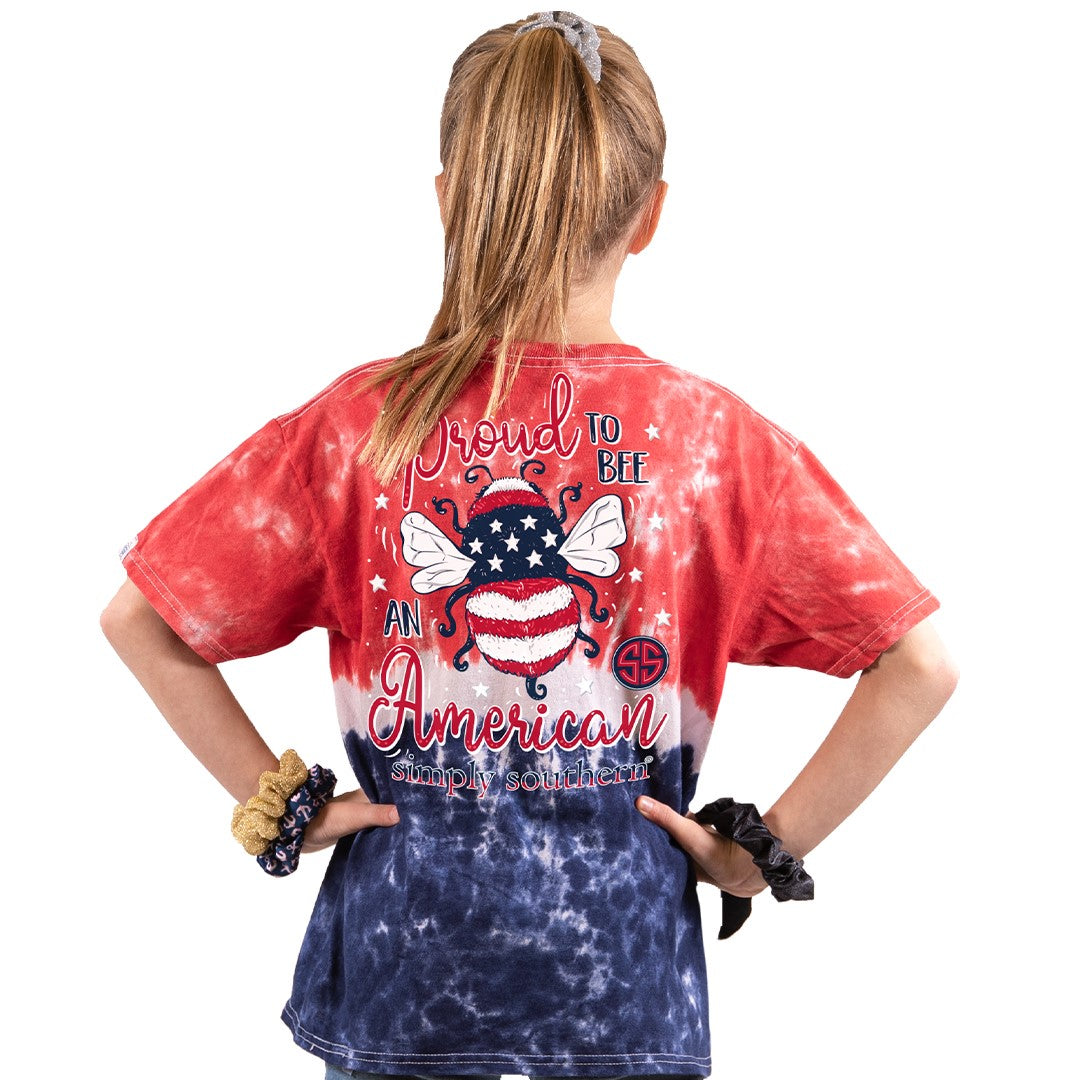 SALE Simply Southern Proud To Bee An American Tie Dye - Adult & Kids T-Shirts, Sweatshirts & Hoodies apparel design preview 2