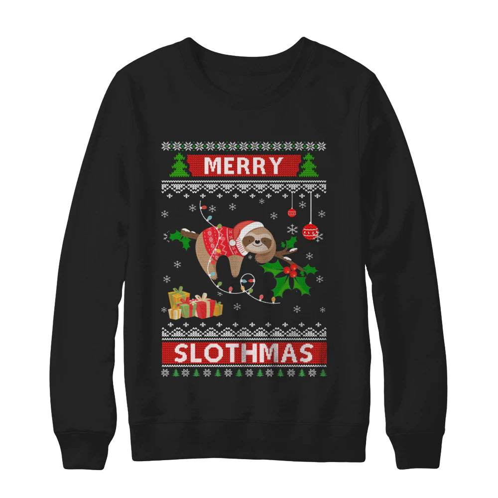 Sloth merry slothmas Christmas sweater product image 4